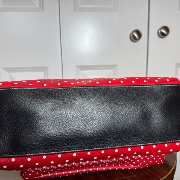 Disney Parks Minnie Mouse Red Polka Dot Satchel Turn Lock Purse Bag - Picture 4 of 8